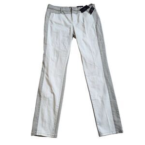 NYDJ Women’s White Beige Straight Leg Cotton Blend Leggings Size 16